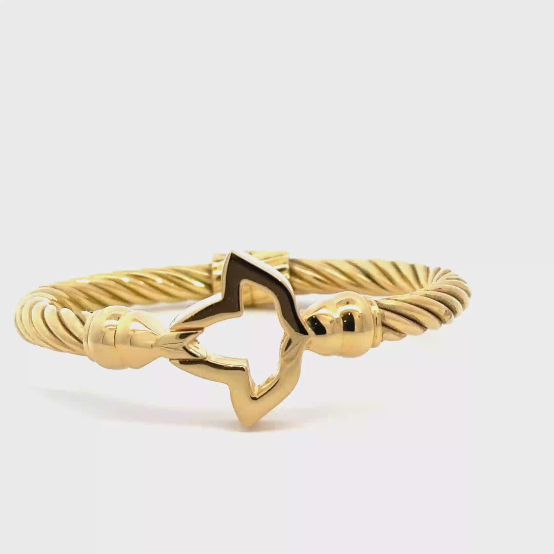 14K Gold Vermeil Ivy Leaf Cable Bracelet