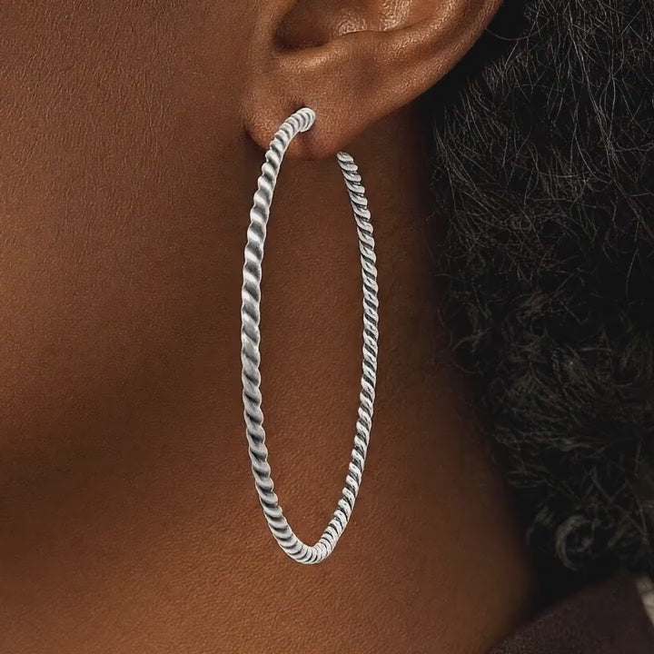 NEW! Braided Hoop Earrings-Medium