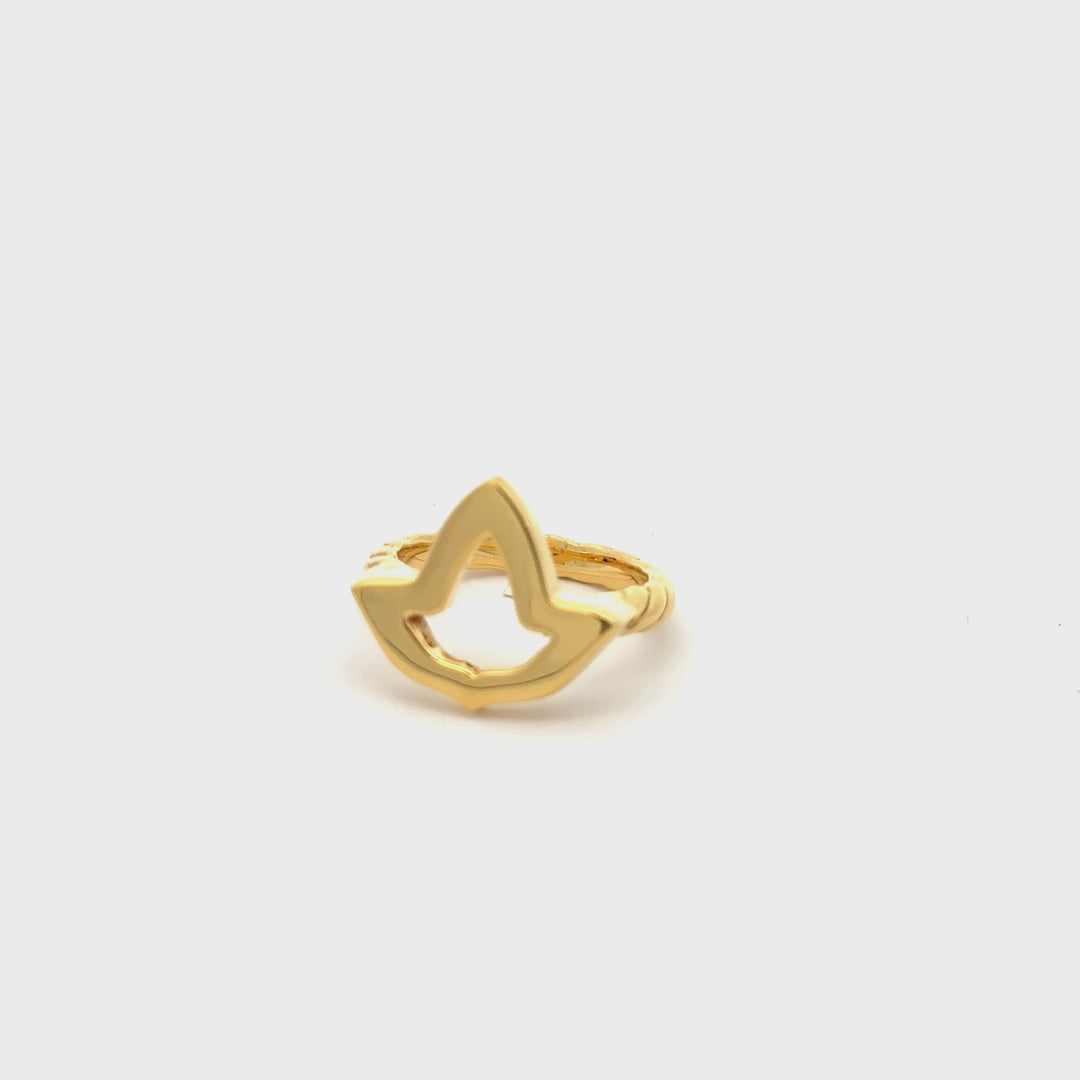 14k Gold Vermeil Ivy Leaf Cable Ring -Sm.