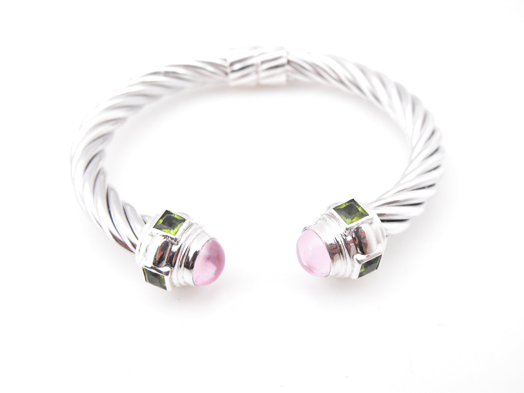 Rose Quartz Cable Bracelet