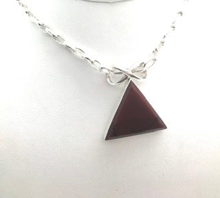 Red Pyramid Pendant Necklace - Medium