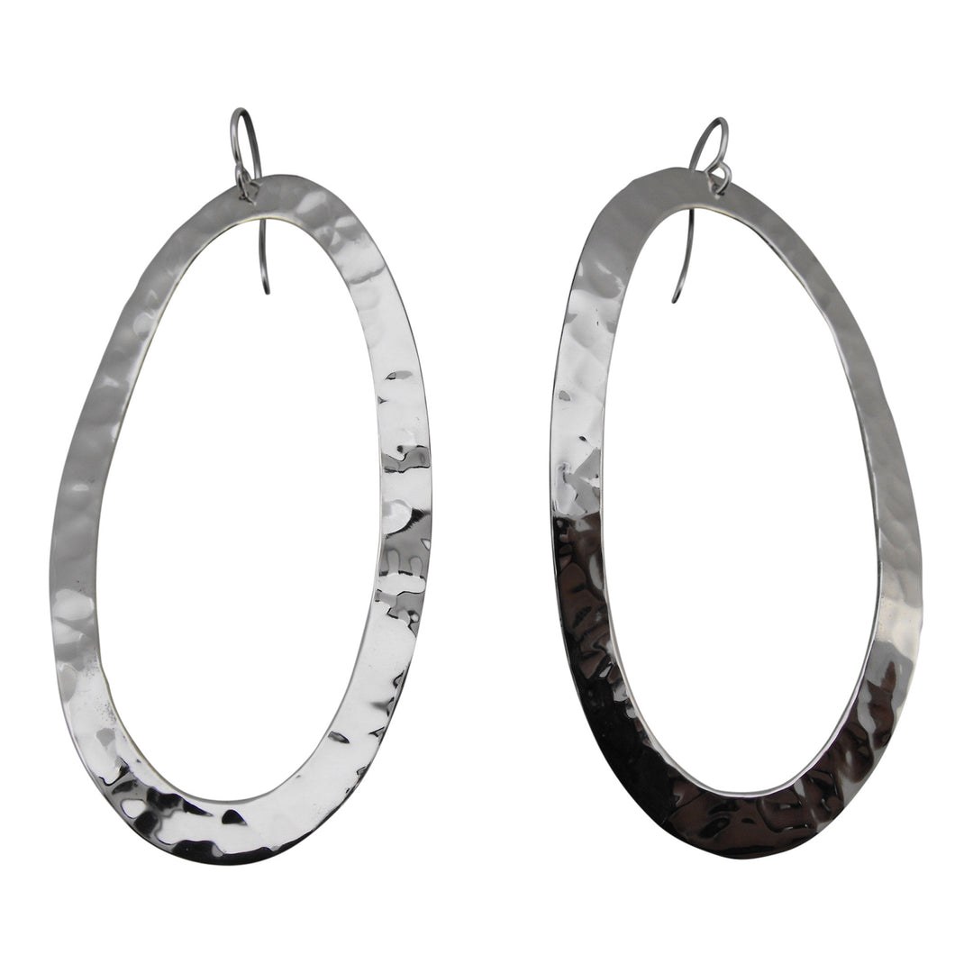 Oval Hammered Earrings