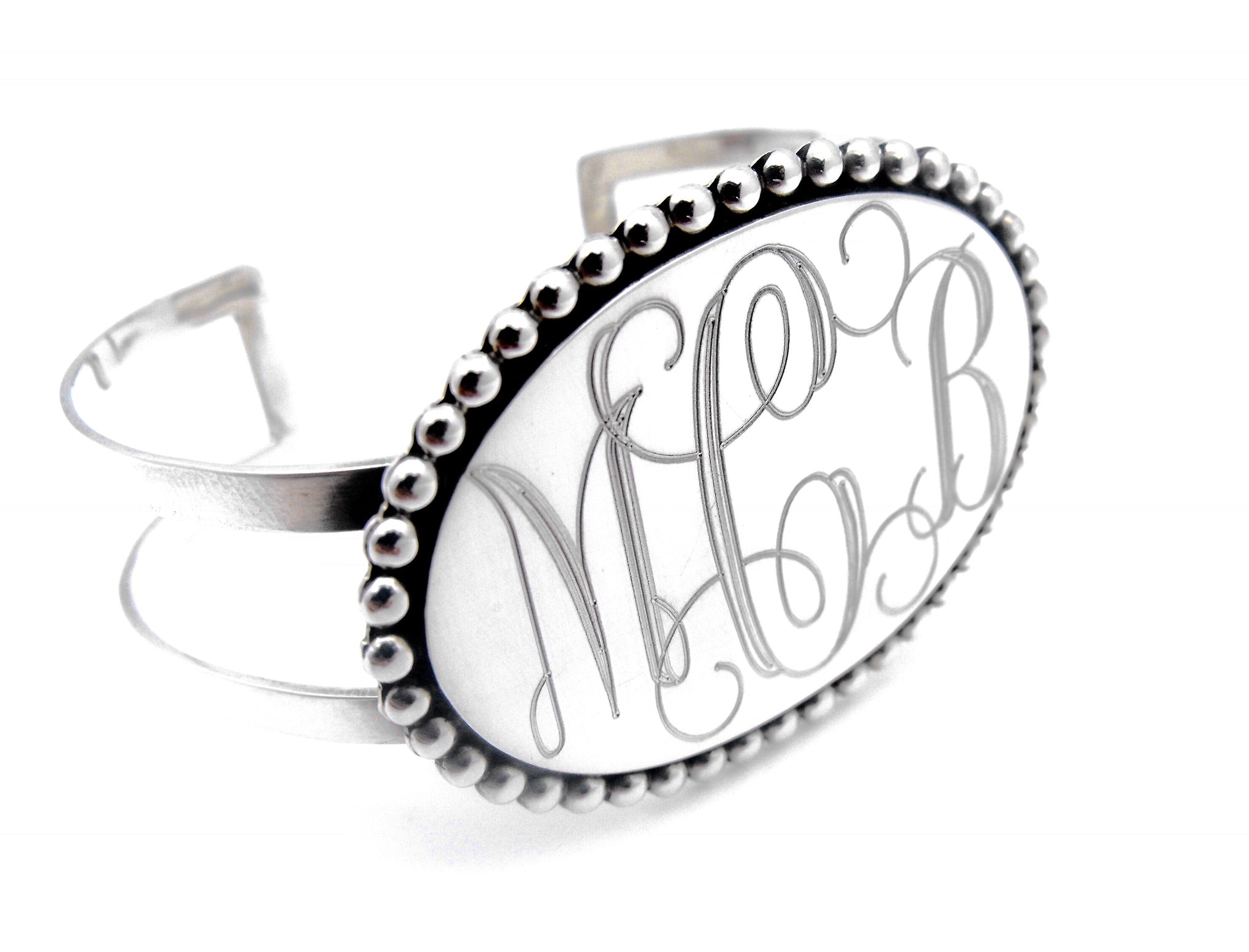 Sterling Silver Monogram Bracelet Initial Bracelet 
