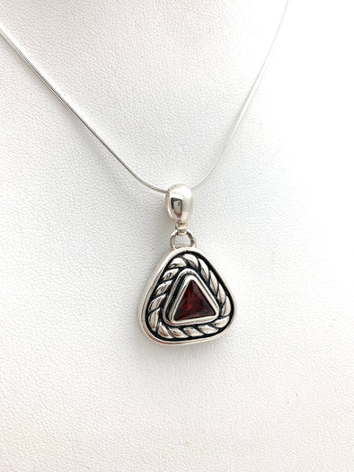 Garnet Pyramid Necklace