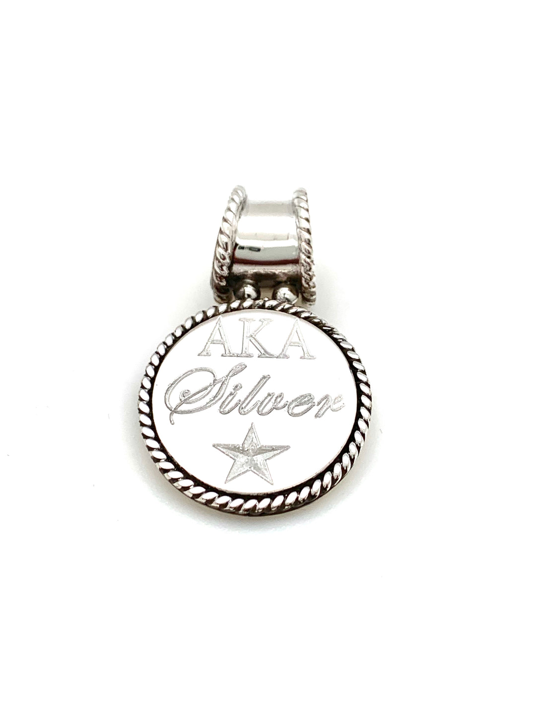AKA Silver Star Braided Trim Pendant