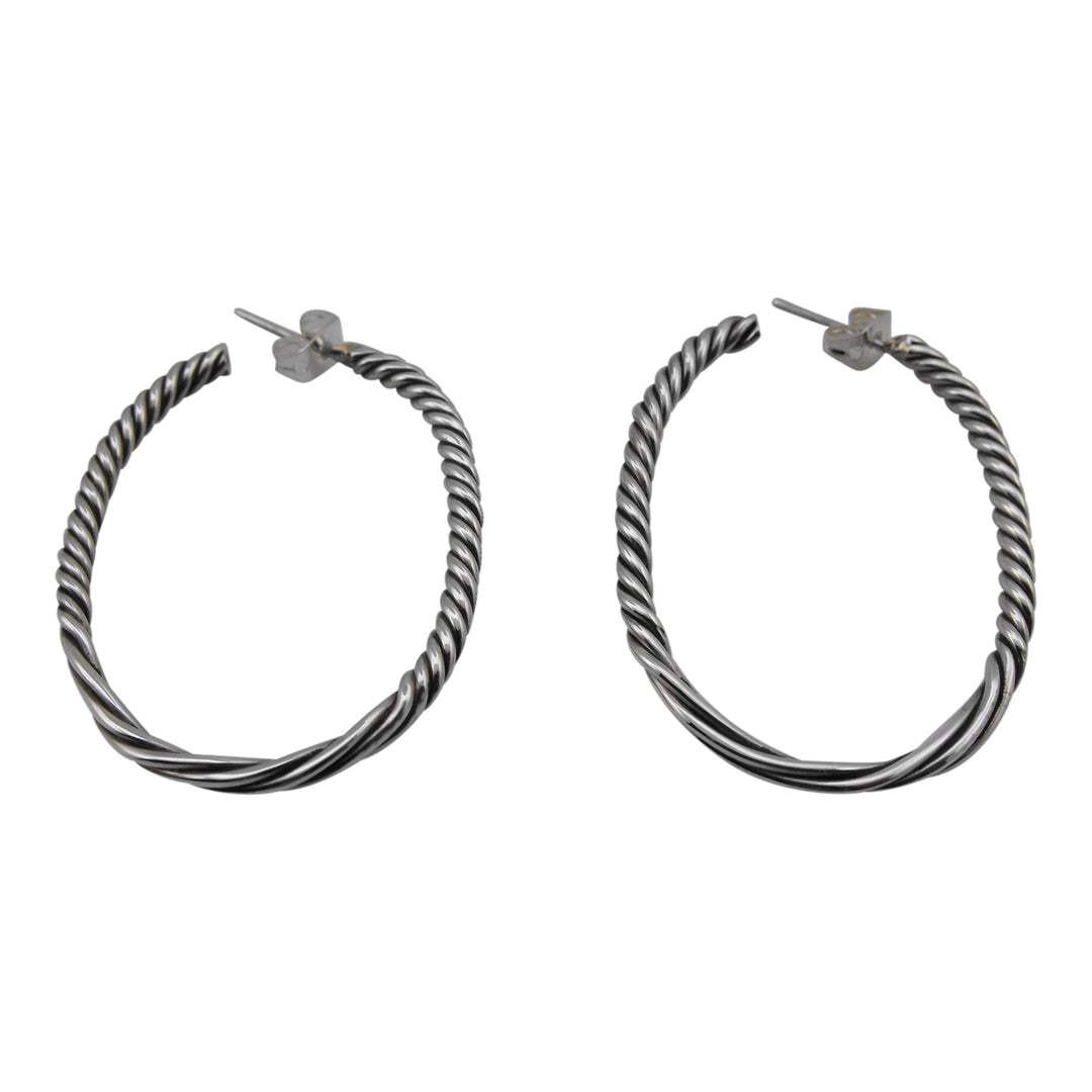 Cable Hoop Earrings