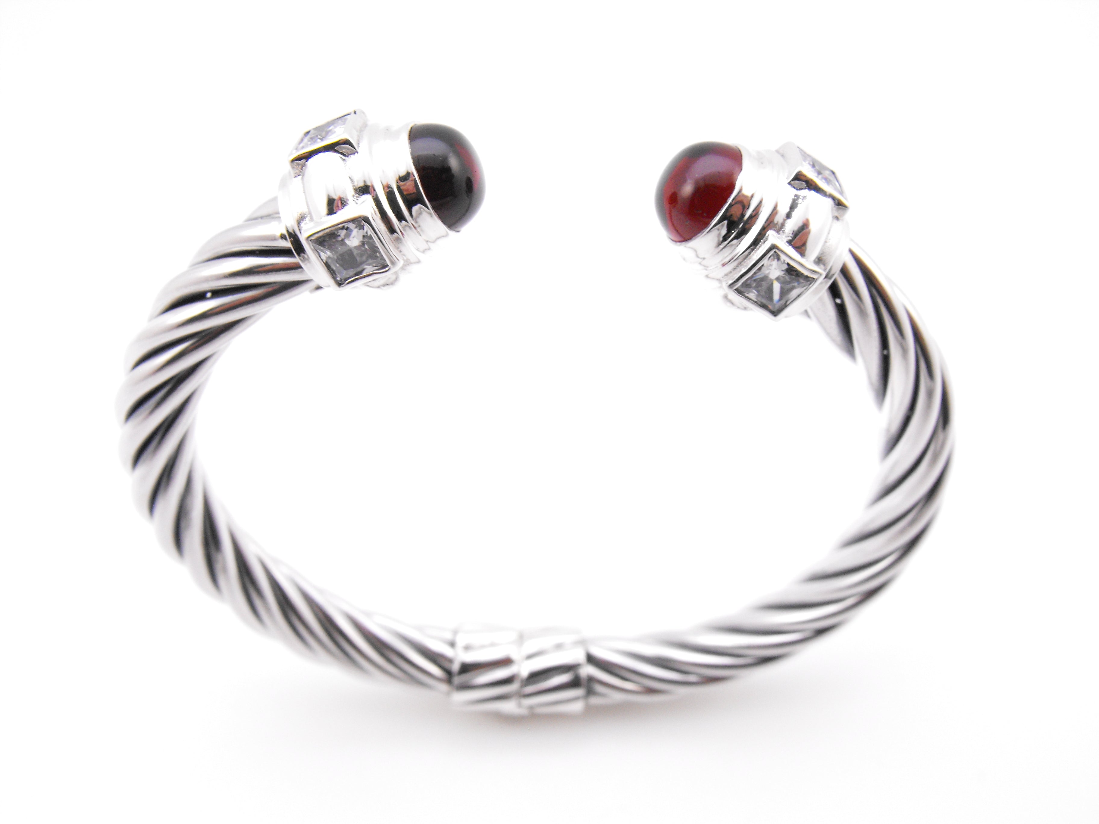 Garnet Cable Bracelet