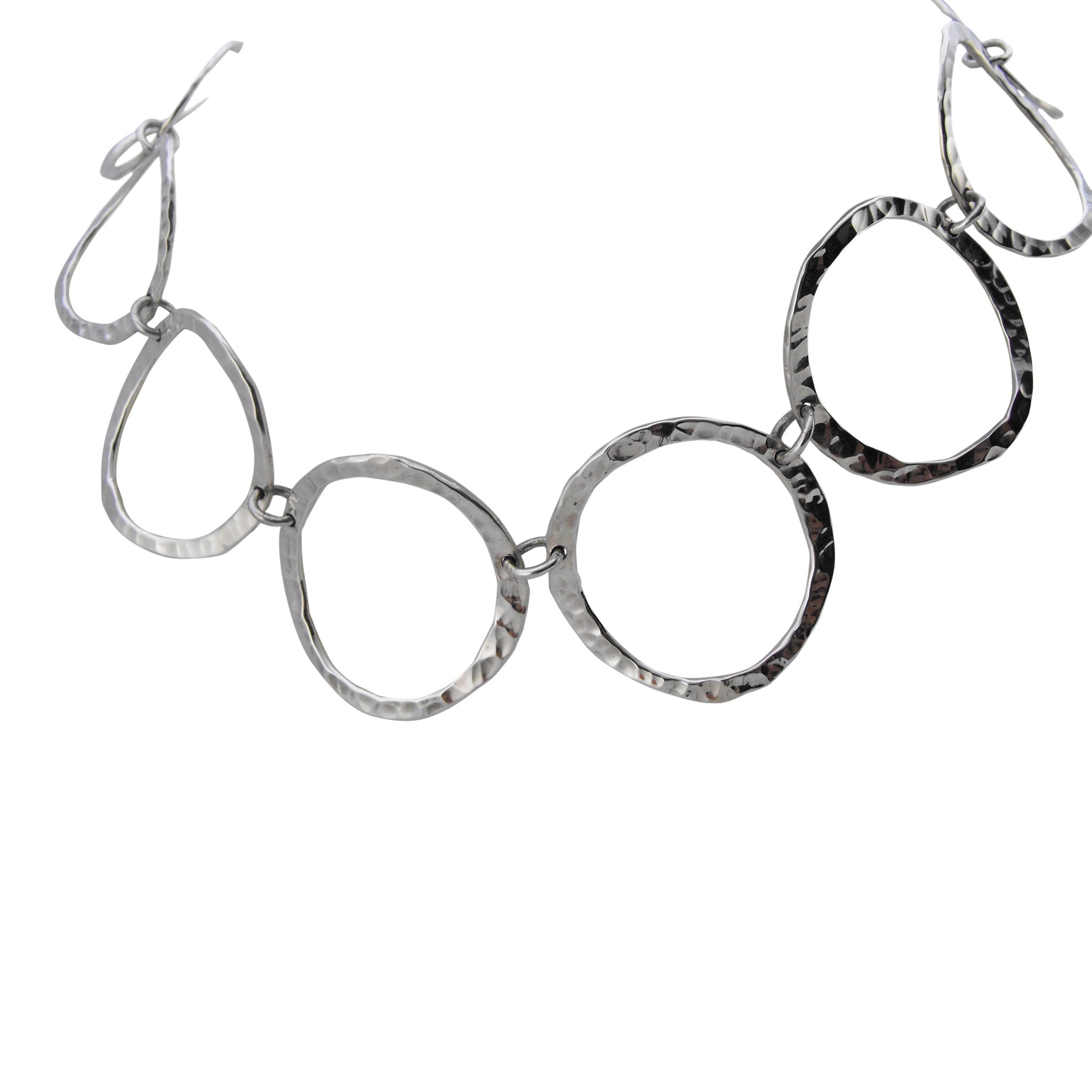 Hammered Circle Link  Necklace