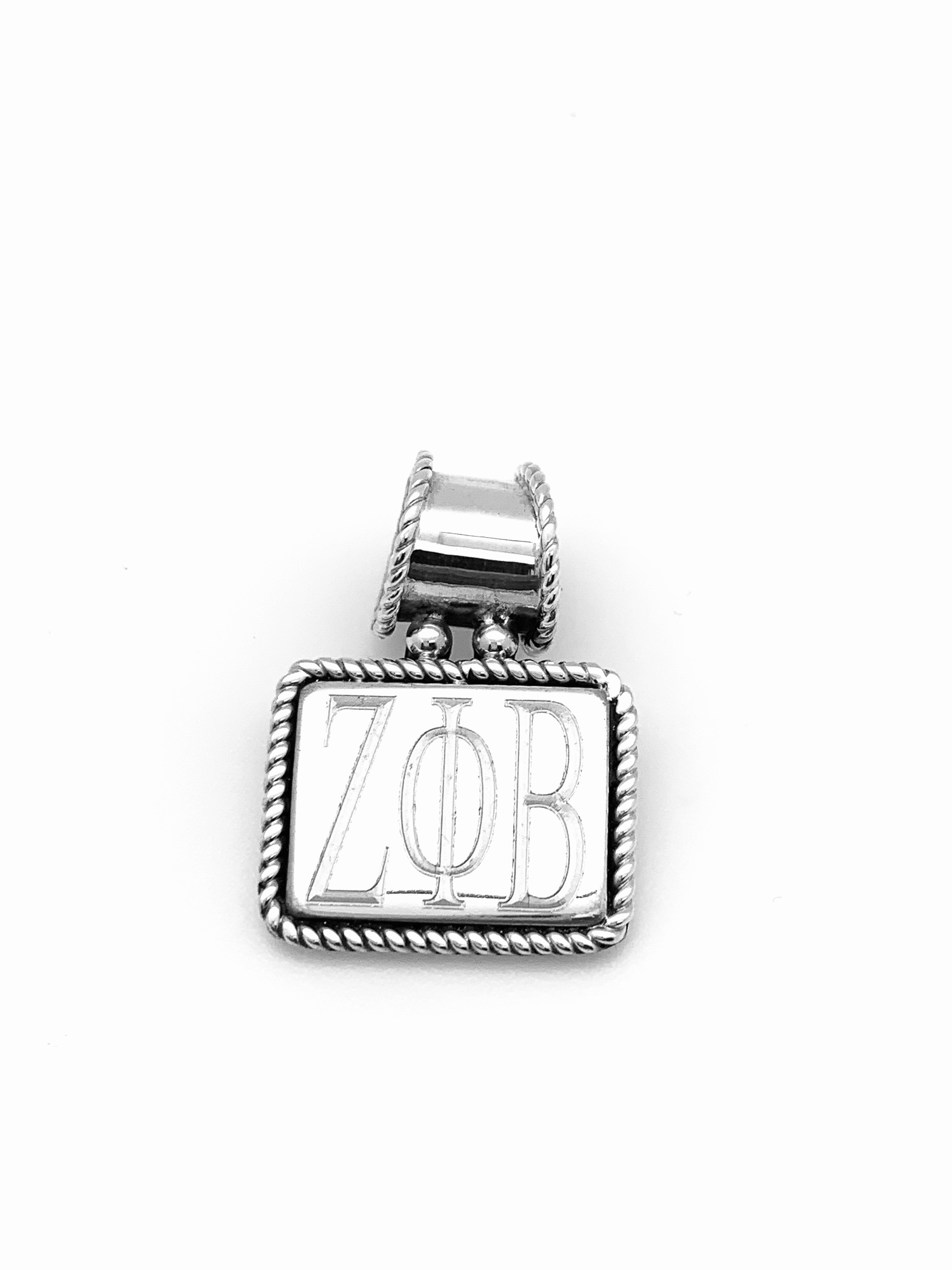 ZPB Braided Trim Rectangle Pendant