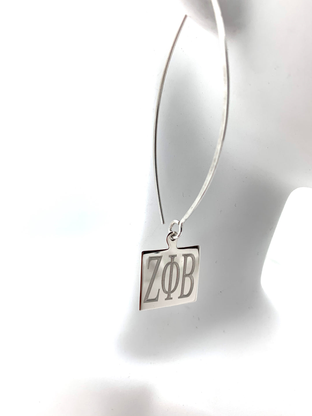 Zeta Phi Beta Square Thread Earrings