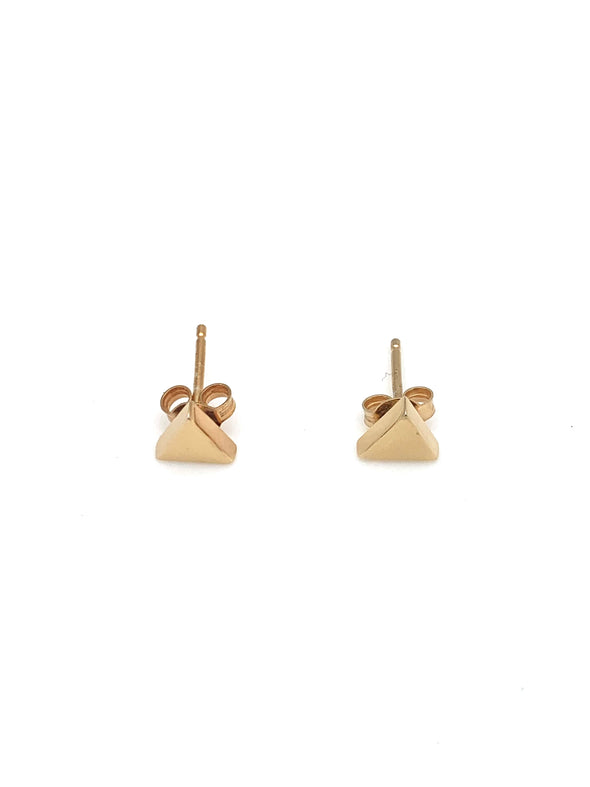 14K Gold Vermeil Pyramid Stud Earrings