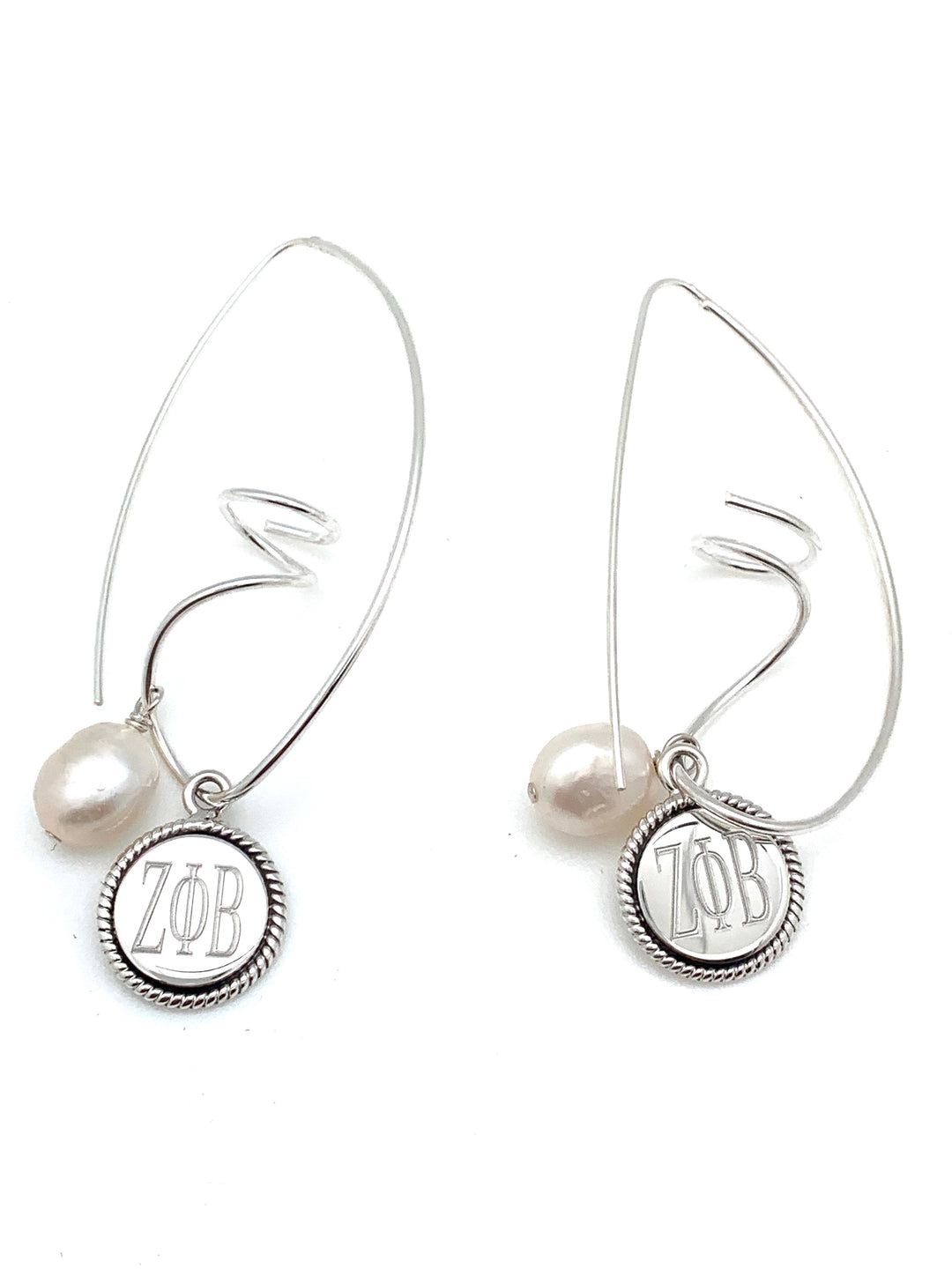 ZPB Freshwater Pearl Swirl Earrings