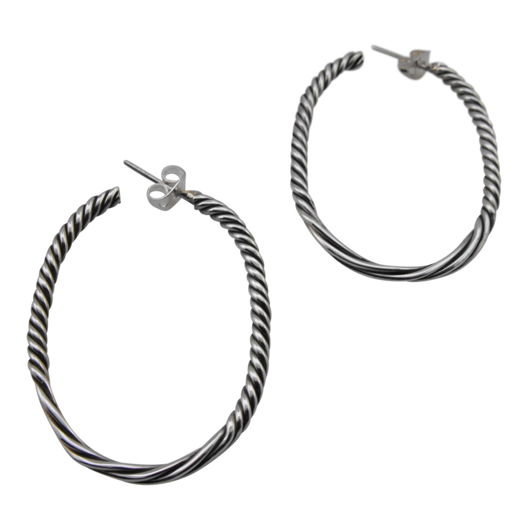 Cable Hoop Earrings