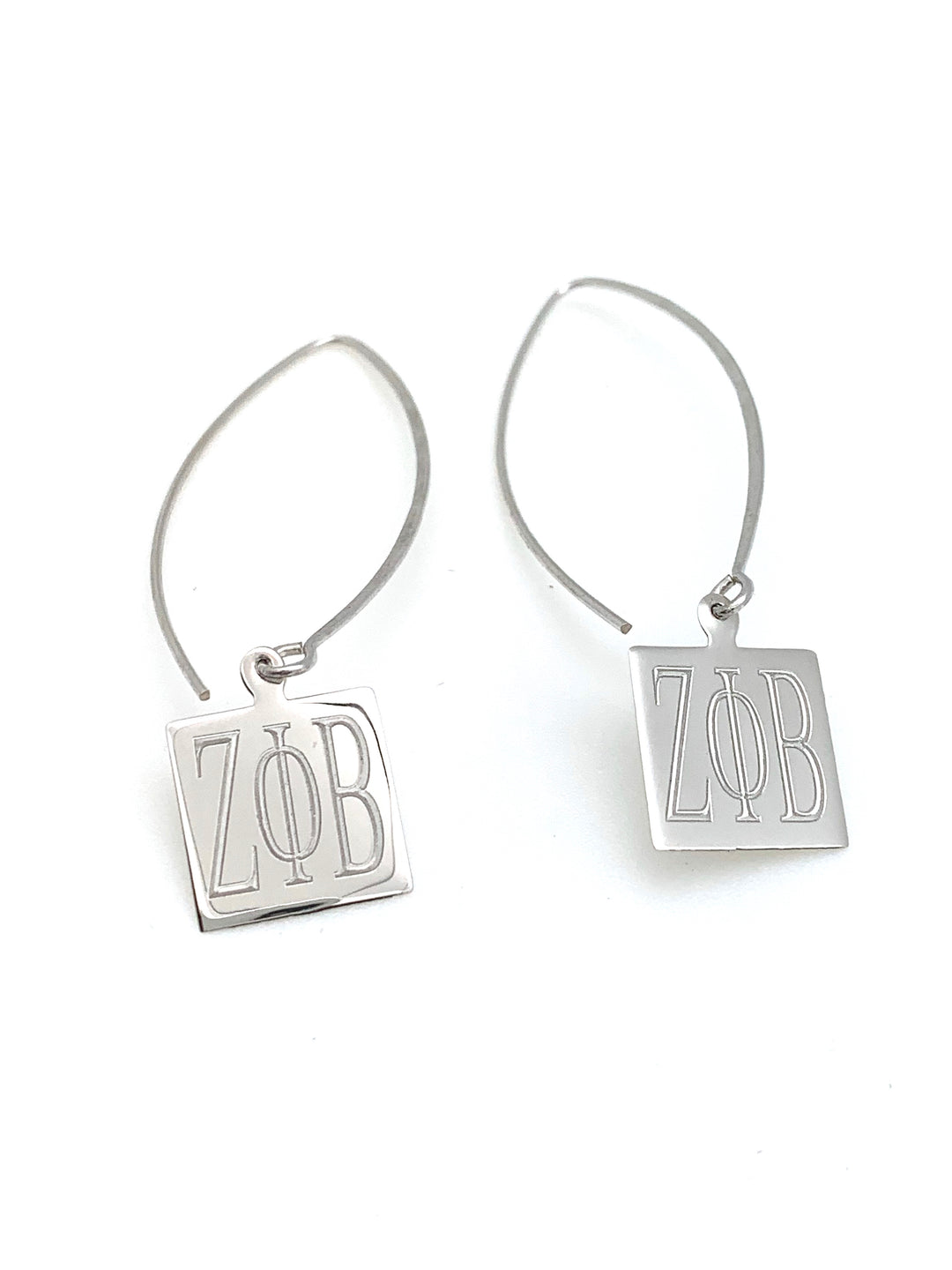 Zeta Phi Beta Square Thread Earrings