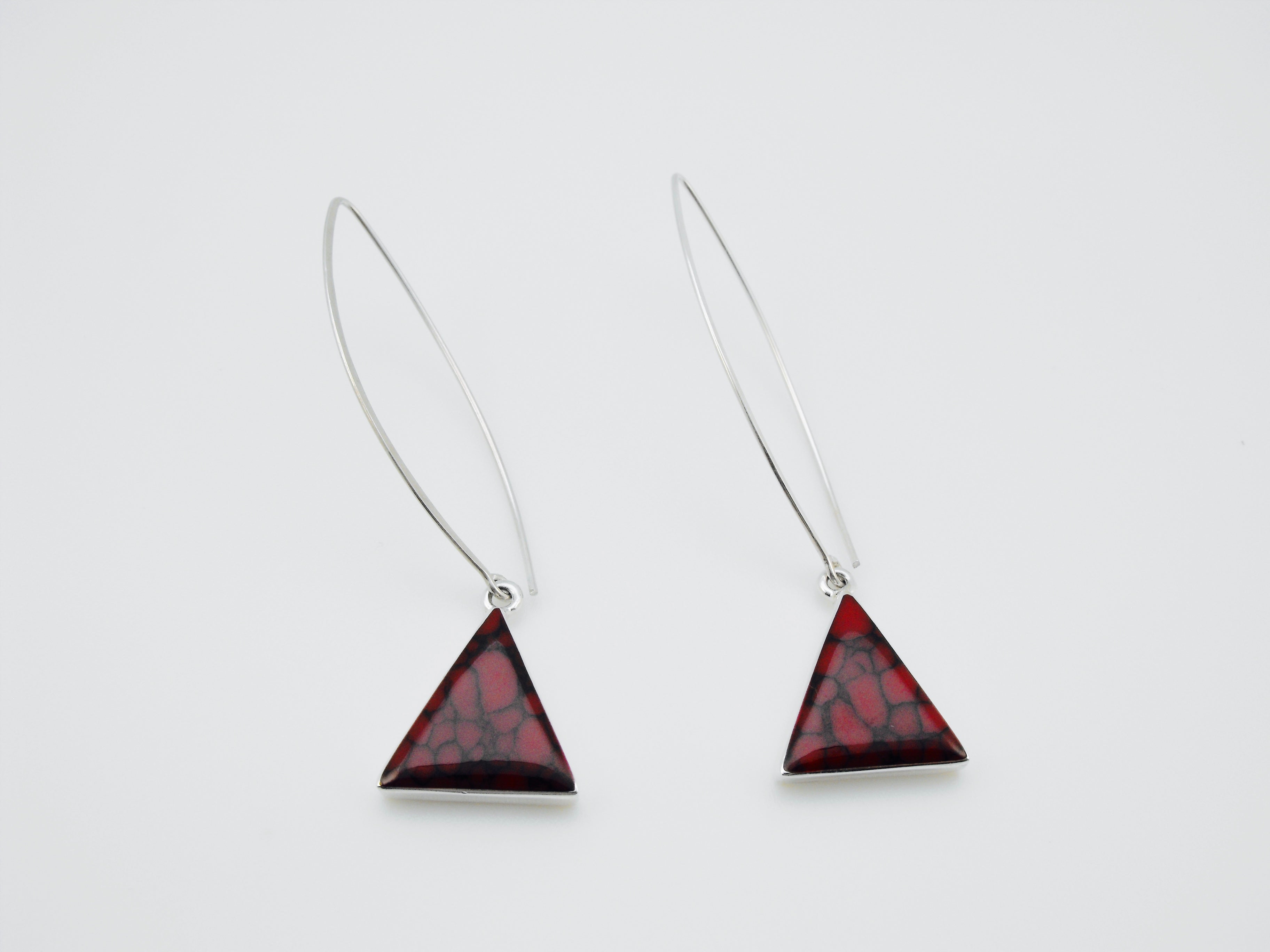 Red Pyramid Earrings