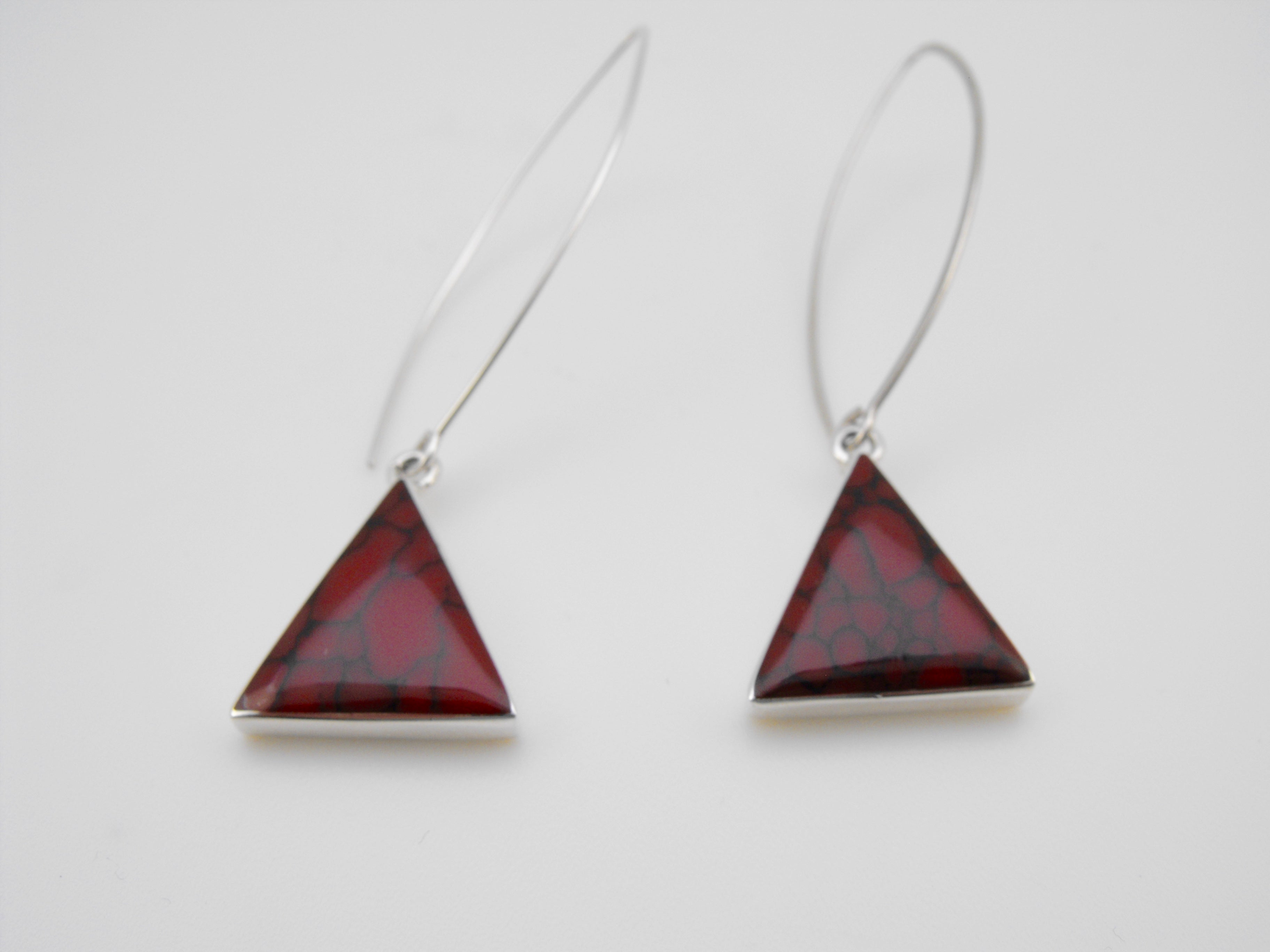 Red Pyramid Earrings