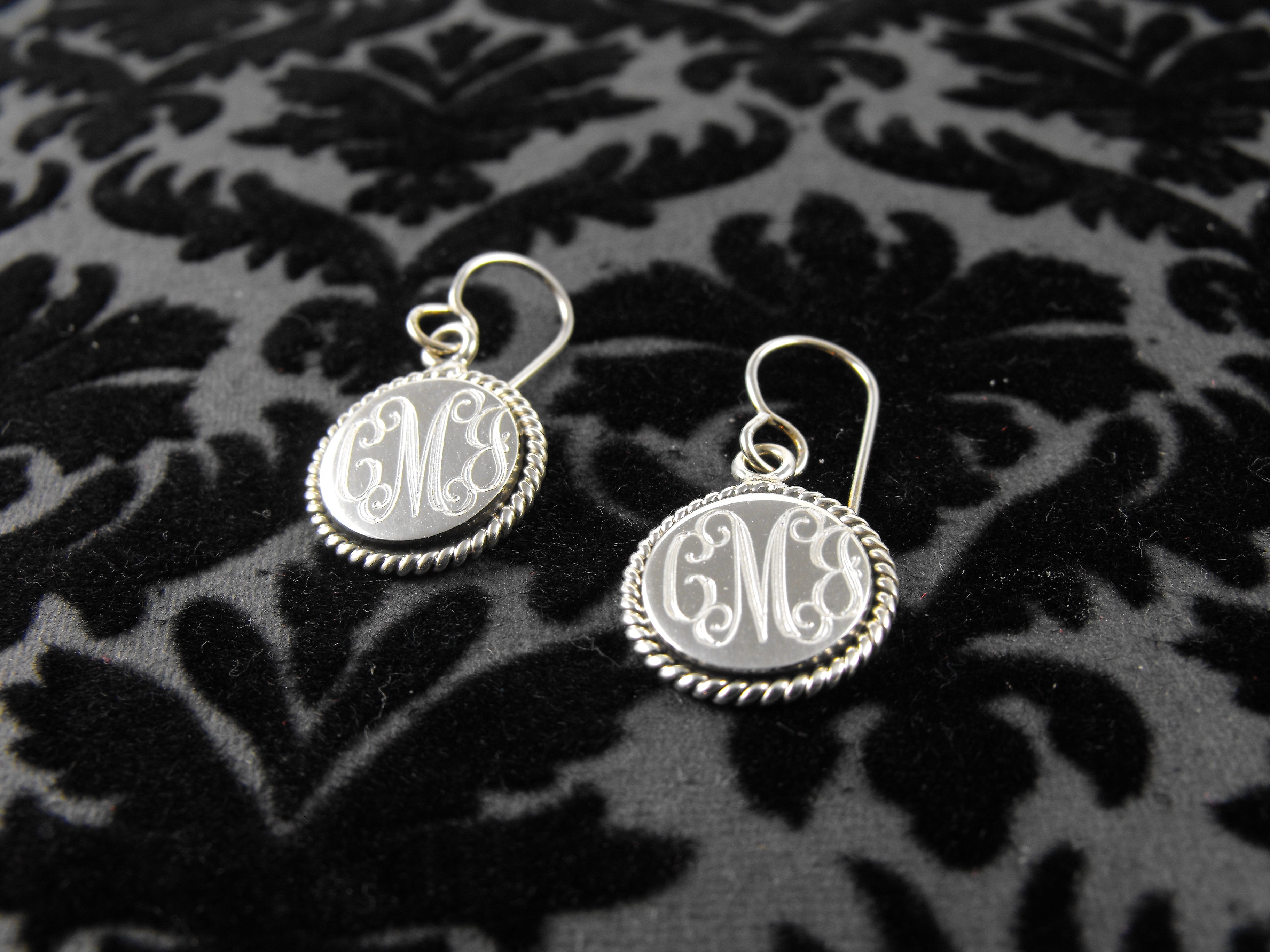 Monogram Braided Earrings - Silver - The Sterling Link