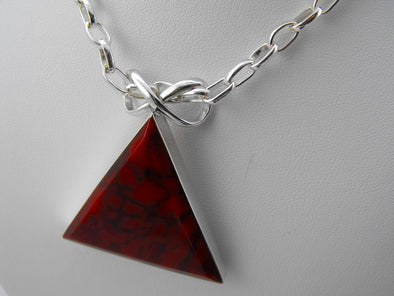 Red Pyramid Pendant Necklace - Large