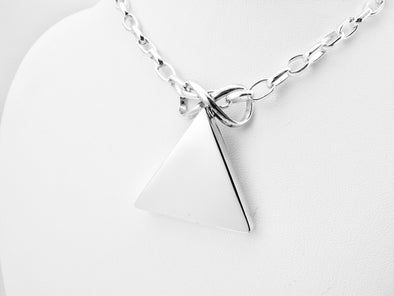 Sterling Silver Pyramid Pendant Necklace - Medium