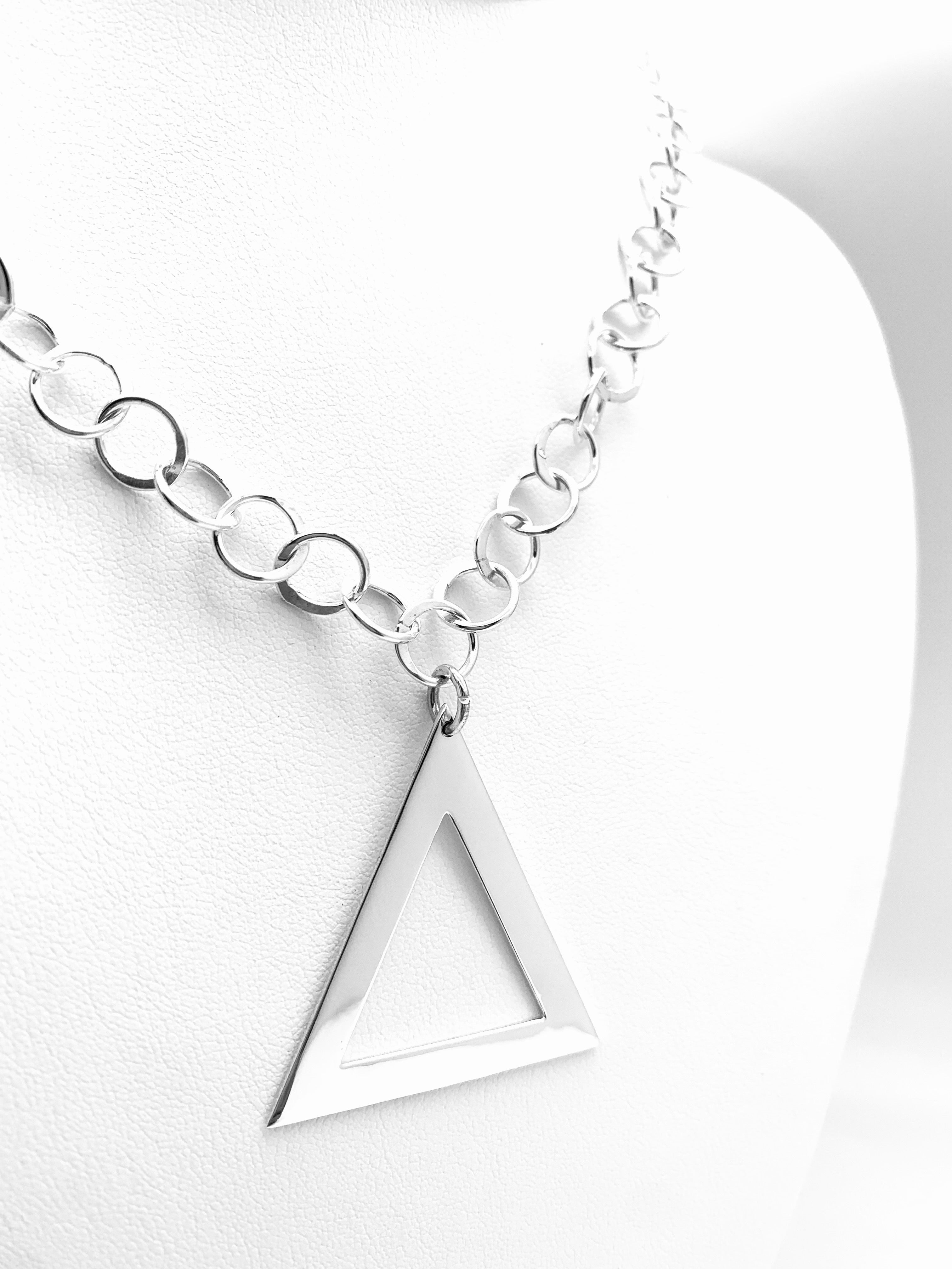 Pyramid Circle Link Necklace - Large