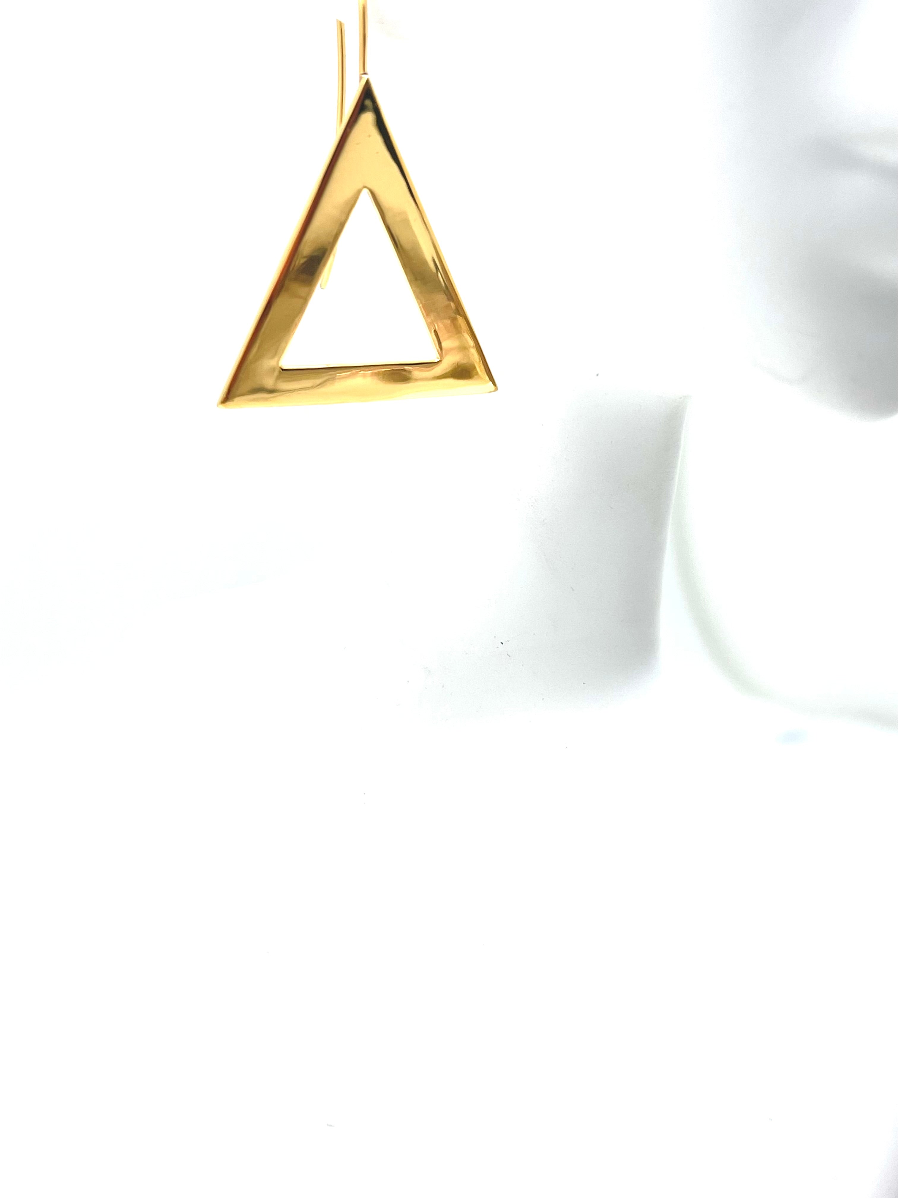 14k Gold Vermeil Pyramid Earrings - Medium