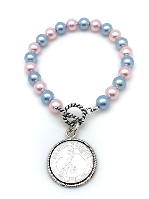 Pink and Blue Jack and Jill Bracelet